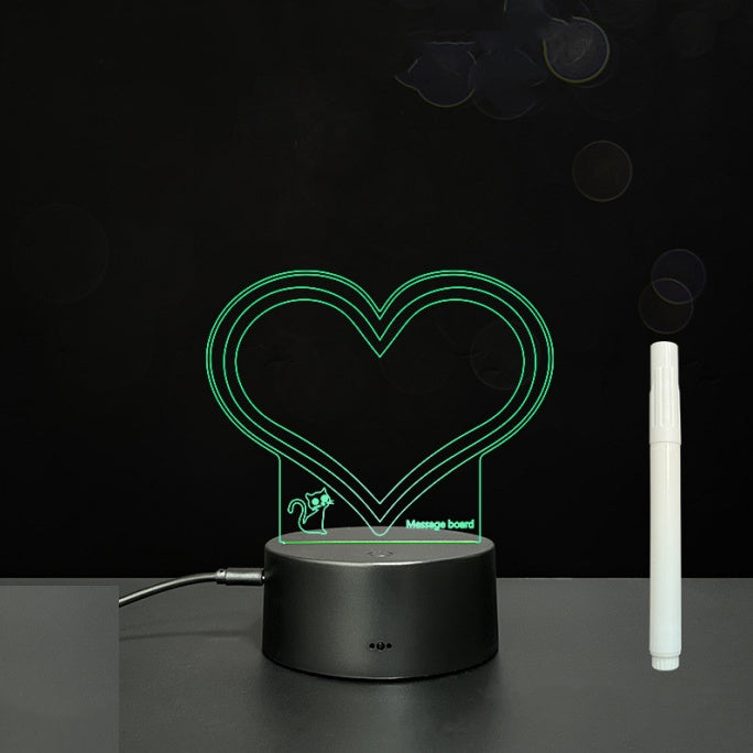 LED Acrylic Message Board - Reusable 3D Light Up Writing Board - Ever green palace