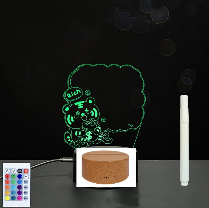 LED Acrylic Message Board - Reusable 3D Light Up Writing Board - Ever green palace