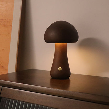 Wooden Mushroom LED Bedside Lamp - Ever green palace