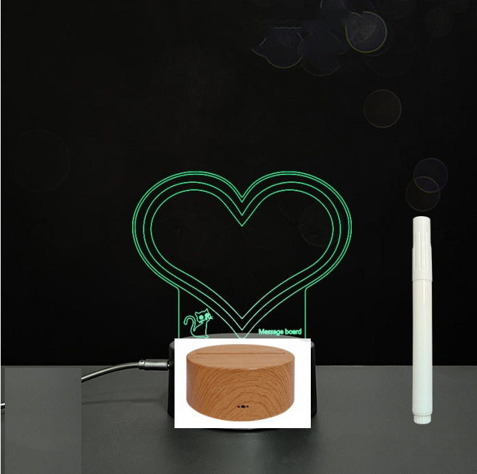 LED Acrylic Message Board - Reusable 3D Light Up Writing Board - Ever green palace