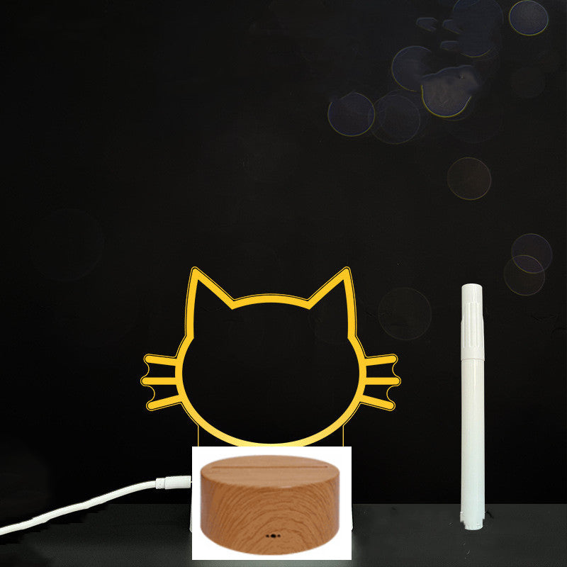 LED Acrylic Message Board - Reusable 3D Light Up Writing Board - Ever green palace