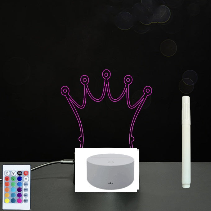 LED Acrylic Message Board - Reusable 3D Light Up Writing Board - Ever green palace