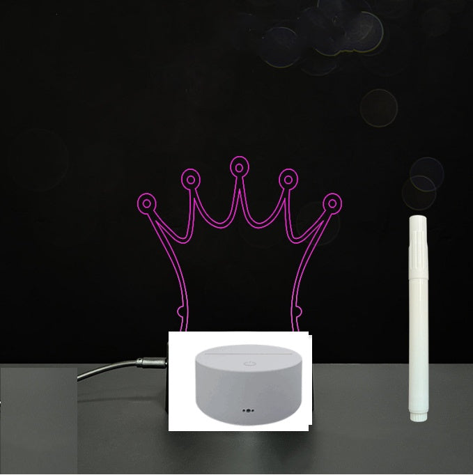 LED Acrylic Message Board - Reusable 3D Light Up Writing Board - Ever green palace