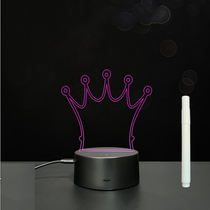 LED Acrylic Message Board - Reusable 3D Light Up Writing Board - Ever green palace