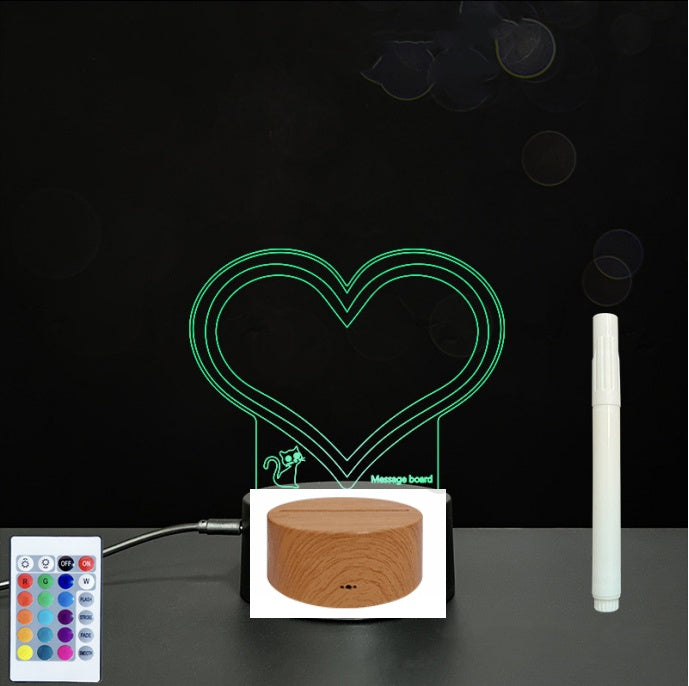 LED Acrylic Message Board - Reusable 3D Light Up Writing Board - Ever green palace