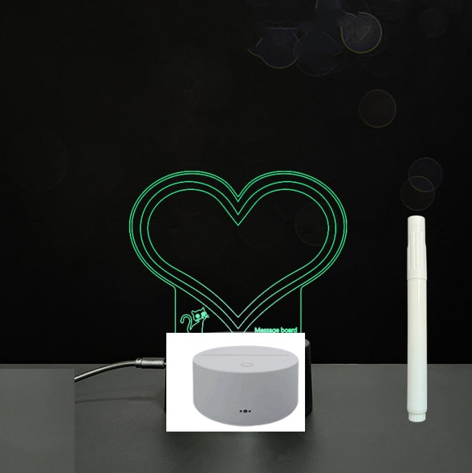 LED Acrylic Message Board - Reusable 3D Light Up Writing Board - Ever green palace