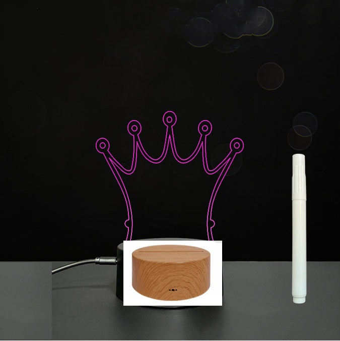 LED Acrylic Message Board - Reusable 3D Light Up Writing Board - Ever green palace