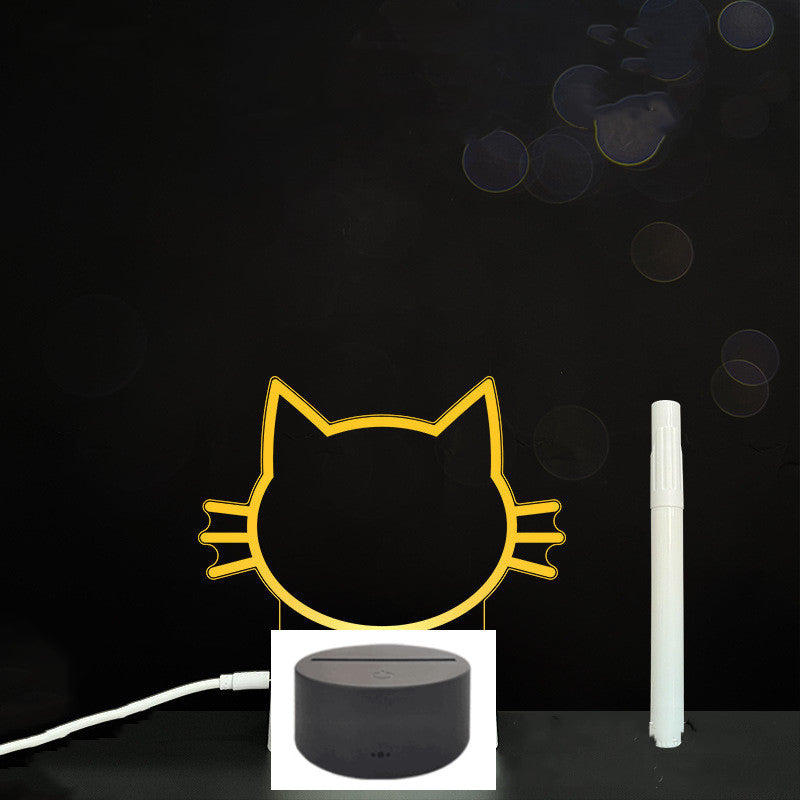 LED Acrylic Message Board - Reusable 3D Light Up Writing Board - Ever green palace