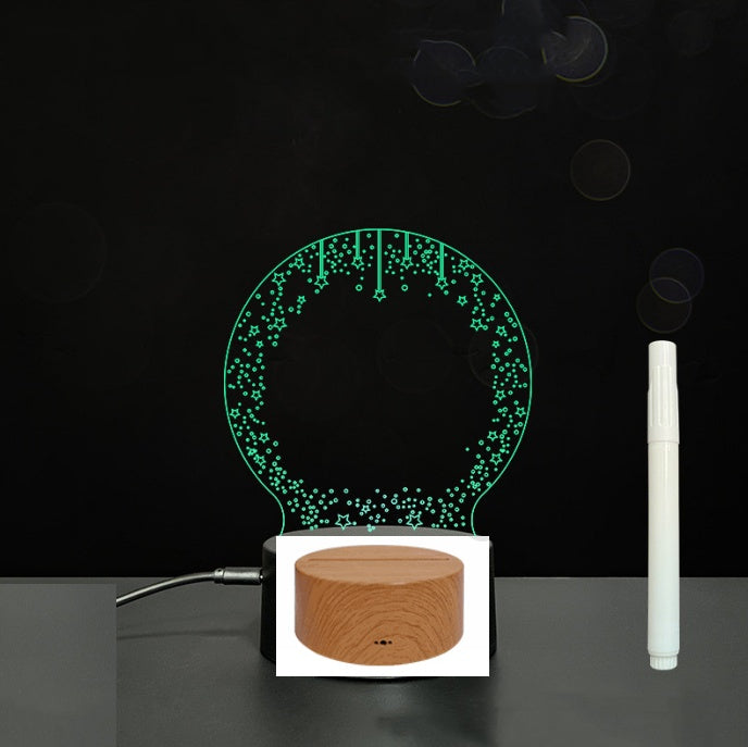 LED Acrylic Message Board - Reusable 3D Light Up Writing Board - Ever green palace